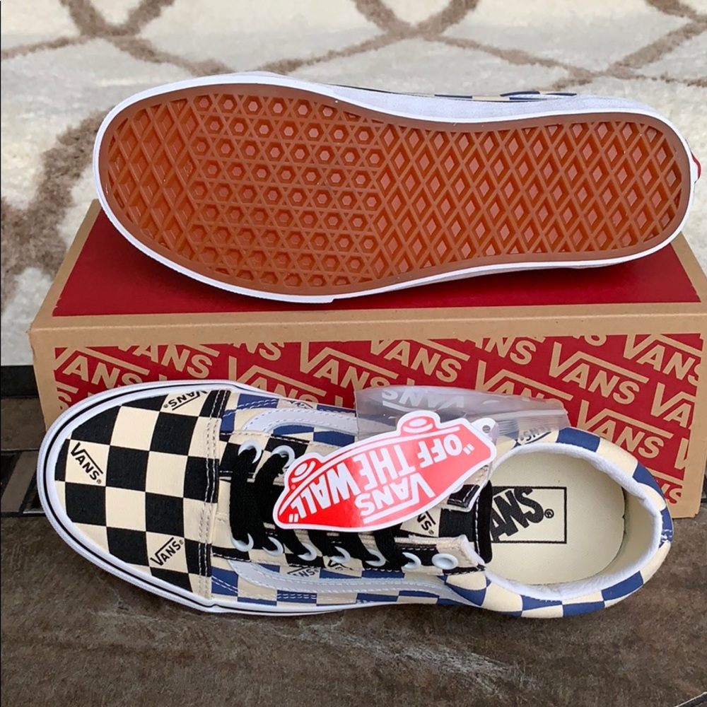 •VANS OLD SKOOL BIG CHECK black/navy women’s - Picture 11 of 16